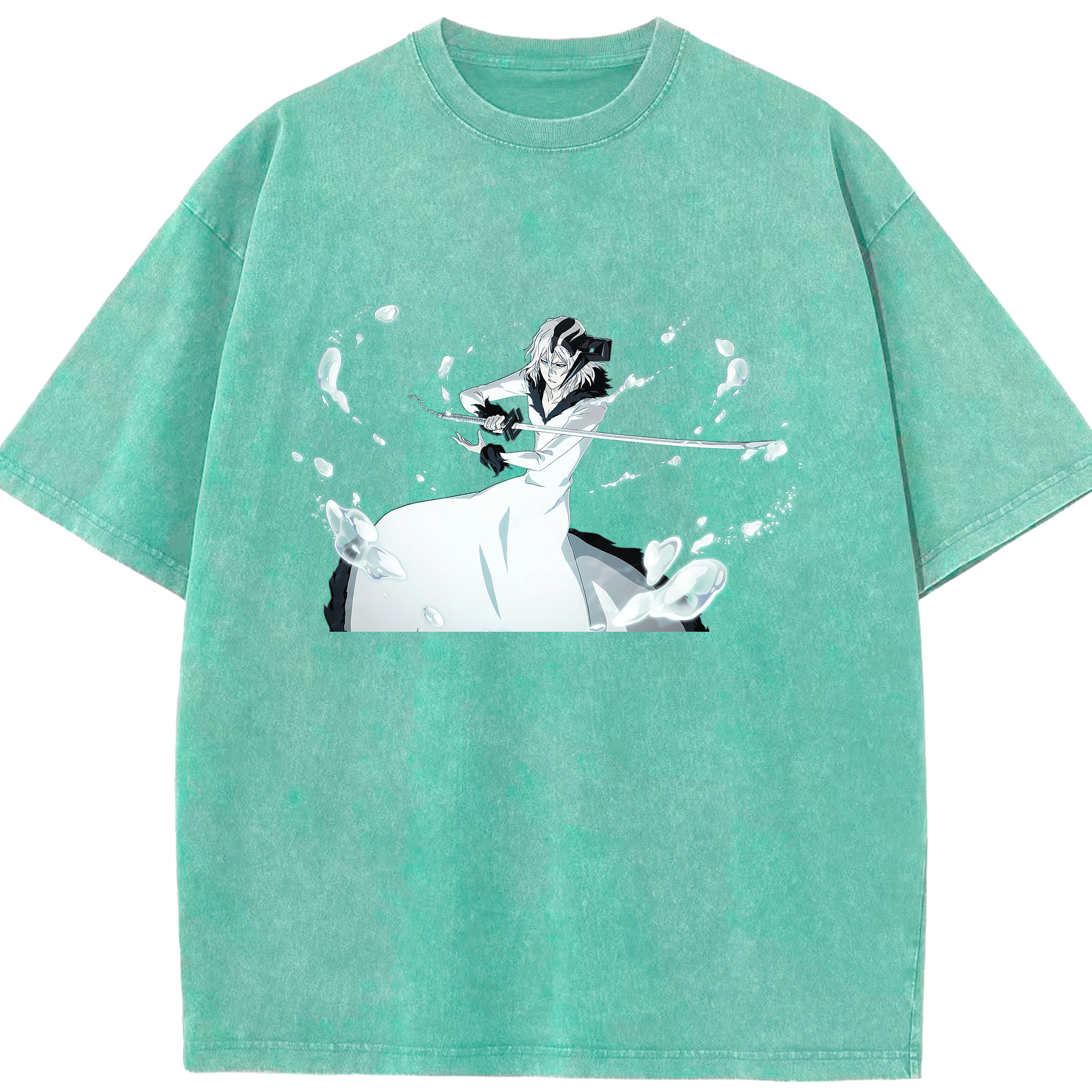 （画像用） ブリーチ 黒崎一護（くろさき いちご）BLEACH Kurosaki Ichigo 綿100% ヴィンテージ風 半袖Tシャツ（フロントプリント）